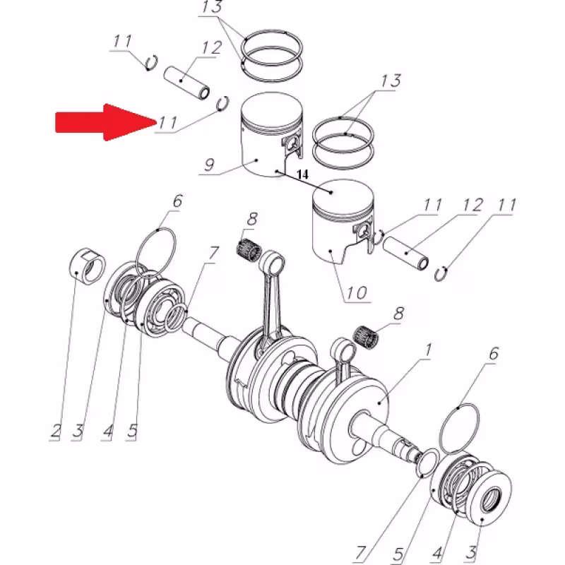 Кольцо поршневое на снегоход Буран 14-076-15-33