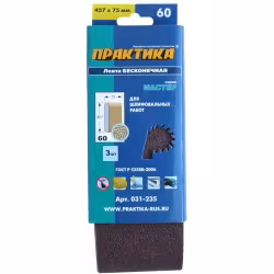 Лента шлифовальная Практика, 100х610 мм, P60 (3 шт)