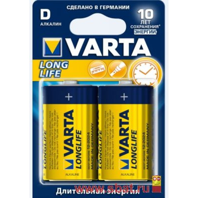 Батарейка VARTA Longlife Extra тип D LR20/373BL2