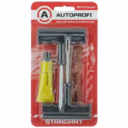 Набор для ремонта бескамерных шин Autoprofi REM-30 Standart (шило-рашпиль, аппликатор жгута, жгуты, клей)