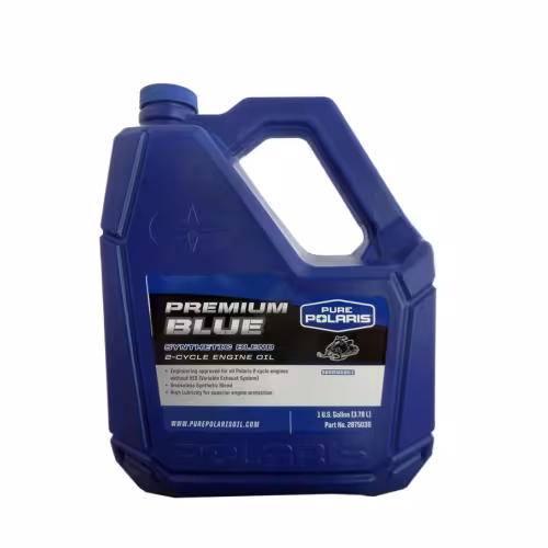 Масло моторное синтетическое для 2Т снегоходов Pure Polaris Premium Blue, 3,78л