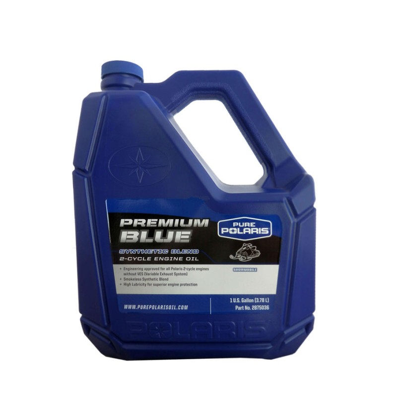 Масло моторное синтетическое для 2Т снегоходов Pure Polaris Premium Blue, 3,78л
