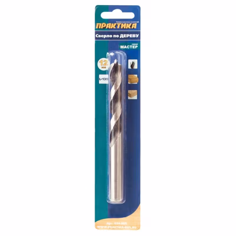Сверло по дереву 12х140мм ПРАКТИКА
