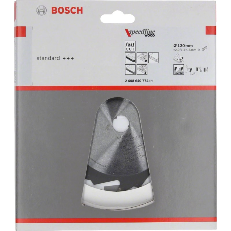 Диск пильный по дереву Bosch Speedline Wood 2608640774, 130х2,2х16 мм