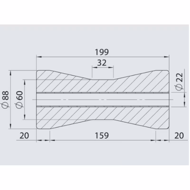 Ролик килевой для катера AL-KO 360713, 88×199×22 мм