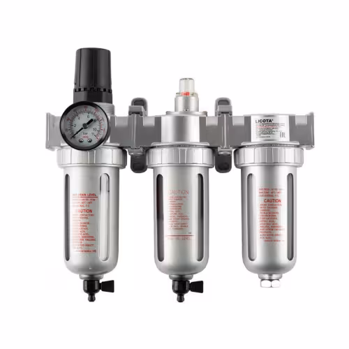 Влагомаслоотделитель трехуровневый с регулировкой давления и манометром Licota PAP-C207B