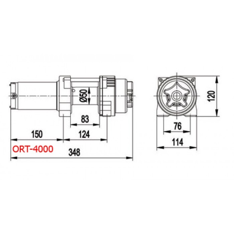 Лебедка электрическая Off Road Team ORT-4000, 1,8 т