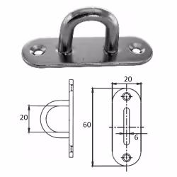 Планка овальная с проушиной 6 мм