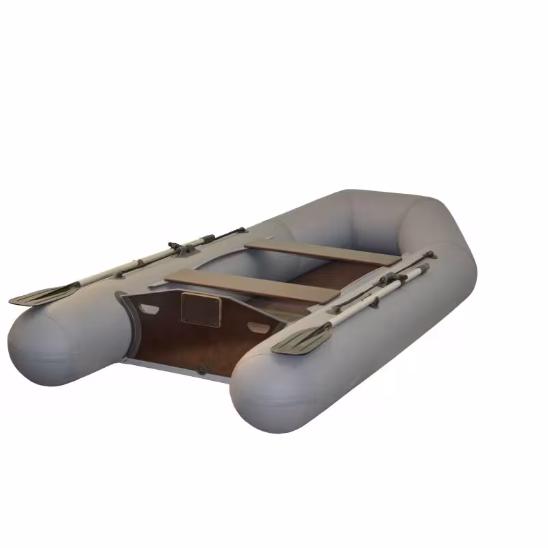 Надувная лодка ПВХ Flinc Феникс 285TC, пайол фанерный, серый