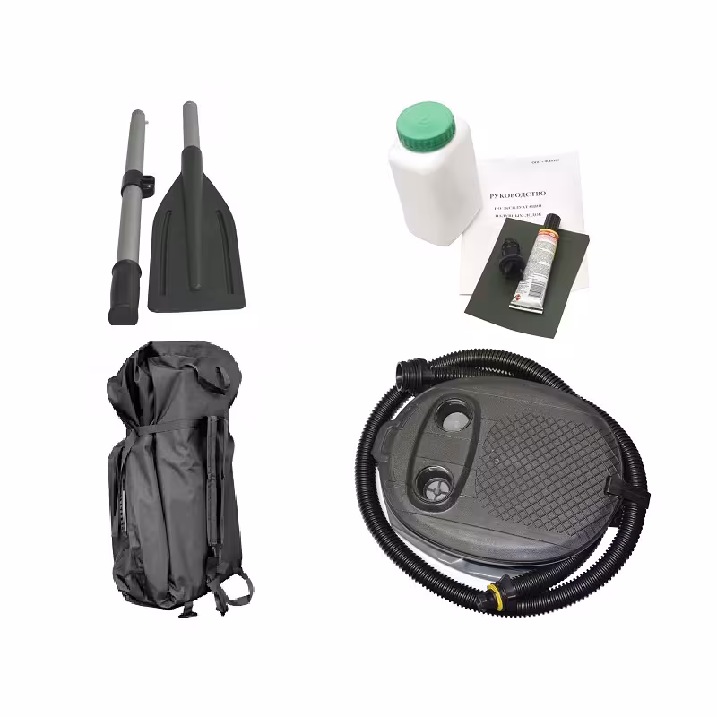 Надувная лодка ПВХ Flinc Феникс 285TC, пайол фанерный, серый