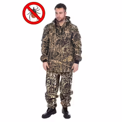 Костюм антимоскитный мужской Huntsman Антигнус-Люкс, смесовая ткань, принт Камыш, размер 44-46, 170-176 см