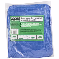 Тент хозяйственный универсальный Ecos T-4*4,р-р:4*4м,ПЭ плотн.60г/м2,люверсы