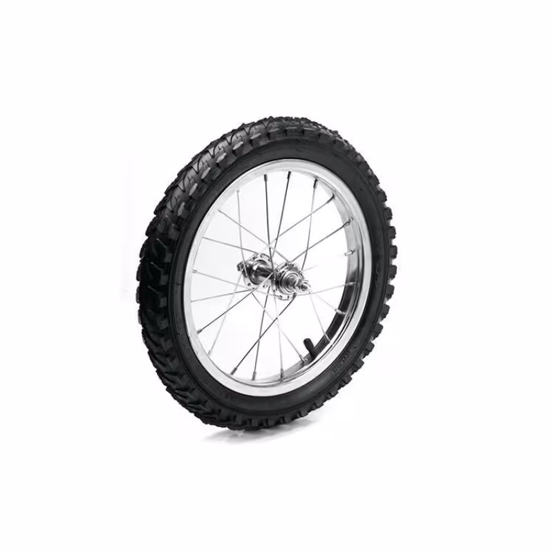 Колесо велосипедное в сборе 14", переднее, хромированный обод