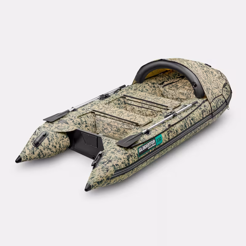 Надувная лодка ПВХ Gladiator C330AL, пайол алюминиевый, цифровой камуфляж