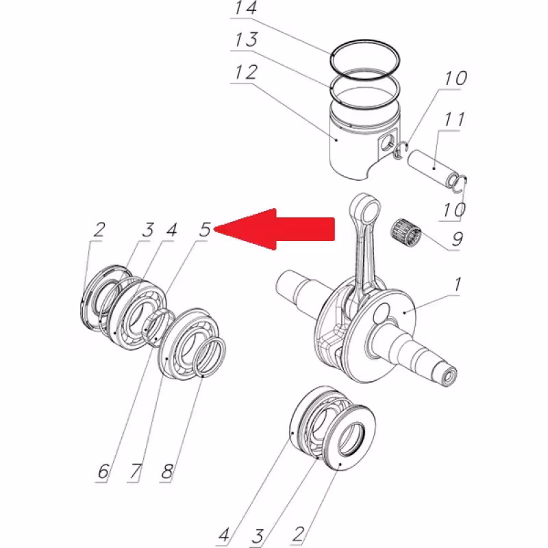Втулка распорная коленвала на снегоход Тайга К90500013