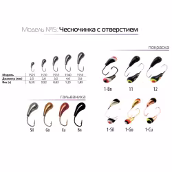 Мормышка W Spider Чесночинка с отверстием 1550-12