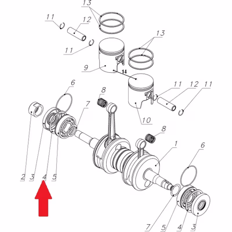 Кольцо стопорное коленвала 110500057