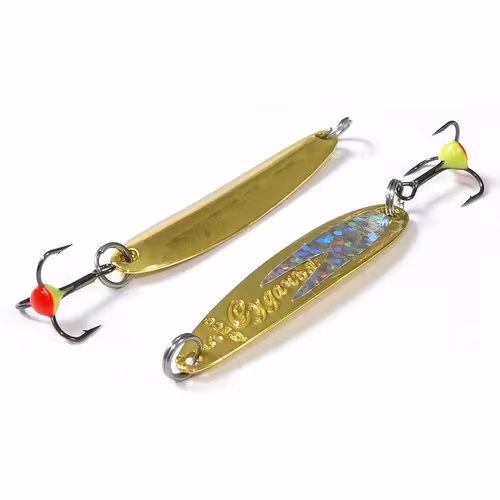 Блесна зимняя Судачья 50мм., 6,8гр., латунь серебристый флекс