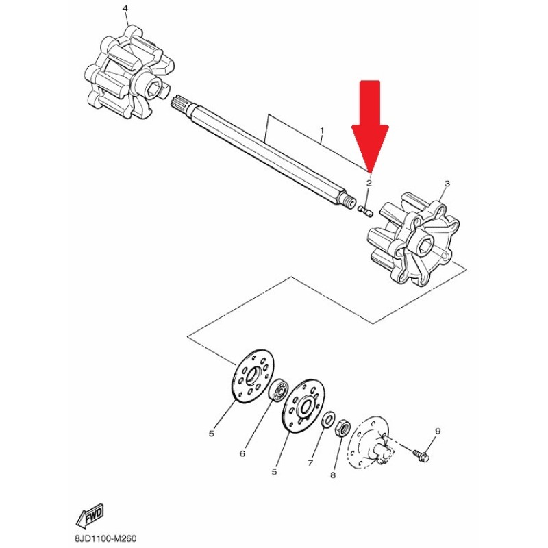 Шплинт приводного вала на снегоход Yamaha 8k4-47577-00-00