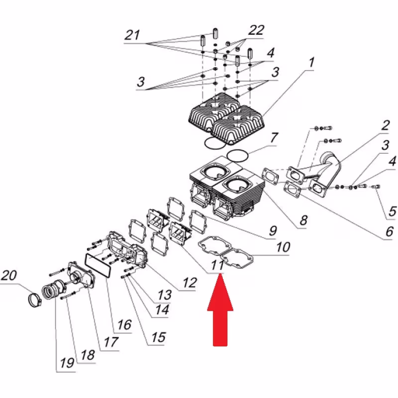 Клапан лепестковый на снегоход Тайга ELO559AO-R 119800710