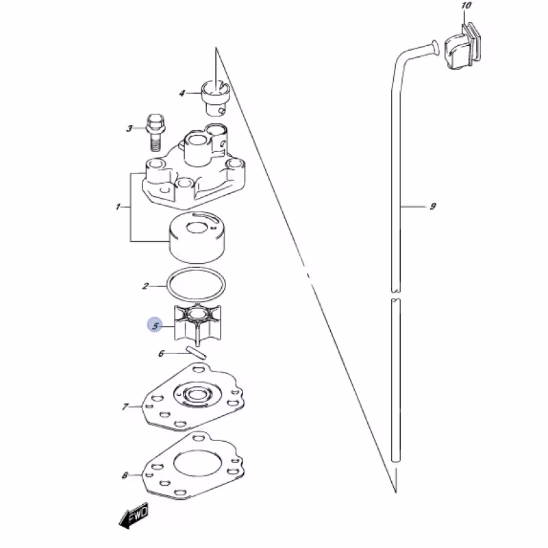 Крыльчатка охлаждения Suzuki DF2.5, 17461-97JM0-000