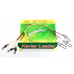 Поводок кевларовый 15 см, 12кг верт.бочка №6 заст.duo-lock №1 3шт