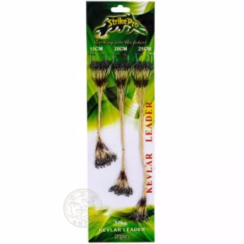 Поводок кевларовый набор 15-20, 25см,12кг верт.бочка №6 заст.duo-lock №1 72шт