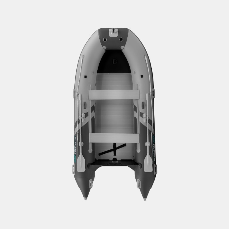 Надувная лодка ПВХ Gladiator C370AL, пайол алюминиевый, светло-серый/темно серый