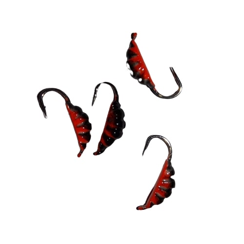 Мормышка с ушком Опарыш (4гр.) черно-красная