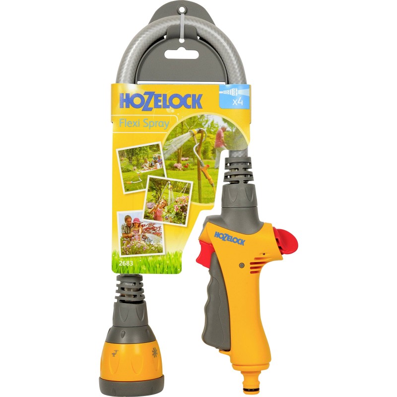 Пистолет поливочный на гибком шланге Hozelock Flexi Spray Plus, 4 режима
