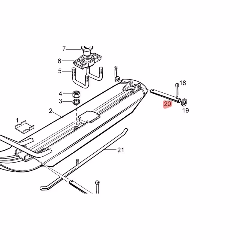 Ось крепления лыжи на снегоход Буран 110300136