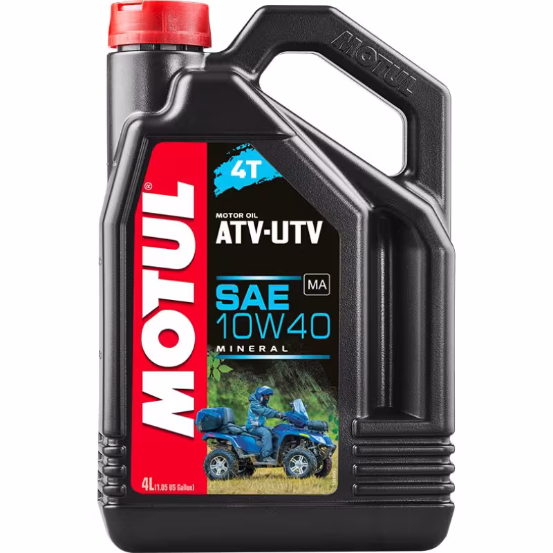 Масло моторное минеральное для 4Т двигателей Motul ATV-UTV 10W40, 4л