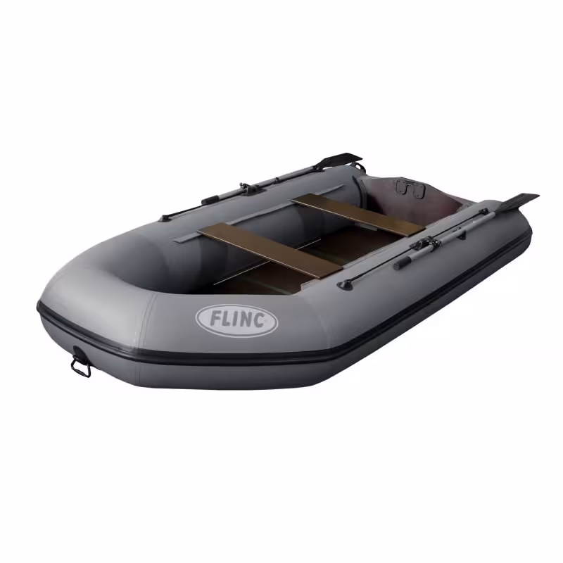 Надувная лодка ПВХ Flinc FT320K, пайол фанерный, серый