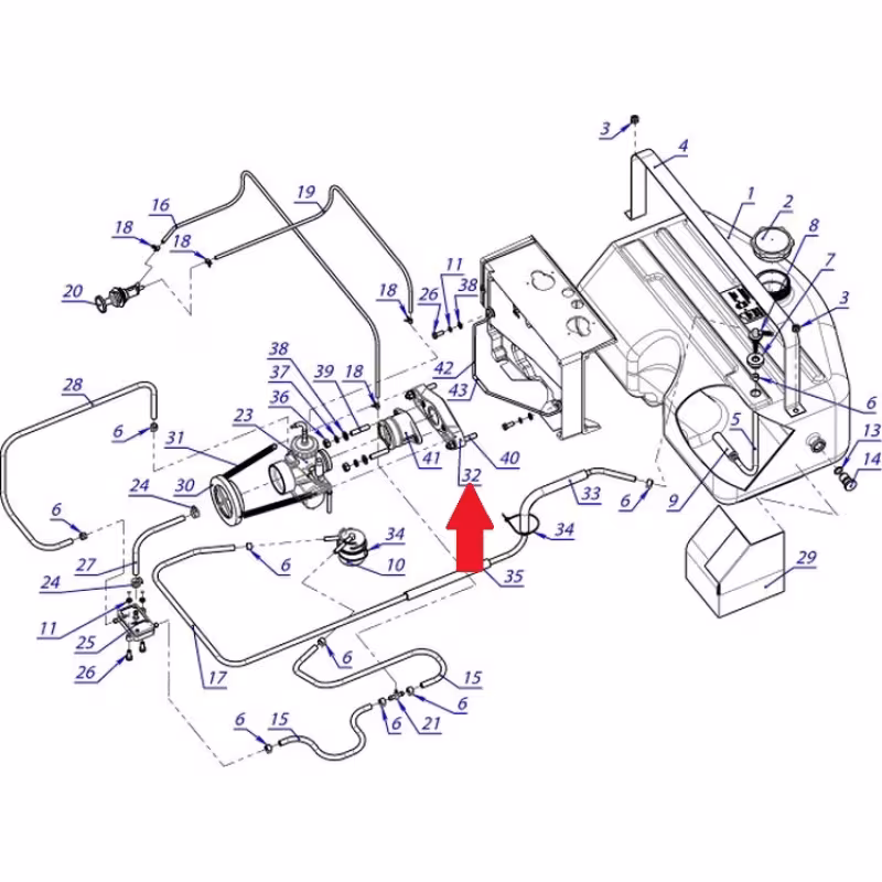 Переходник к карбюратору Mikuni 110502150 на снегоход Буран