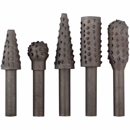 Шарошки абразивные для фигурных отверстий по дереву Fit 36455, 5 шт.