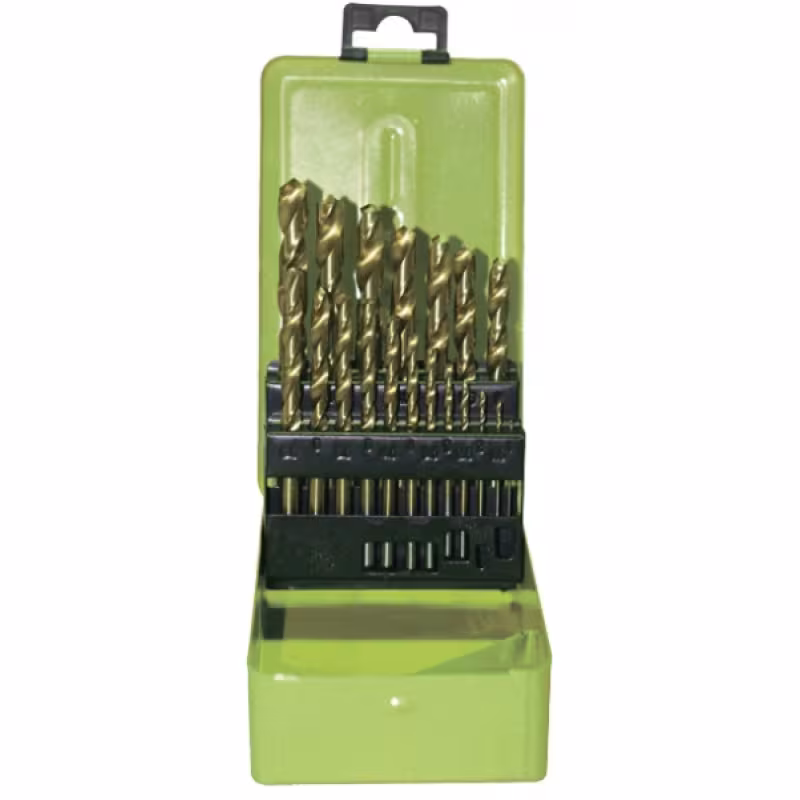 Набор сверл по металлу 19пр. 1-10мм (титановое покрытие) Pobedit