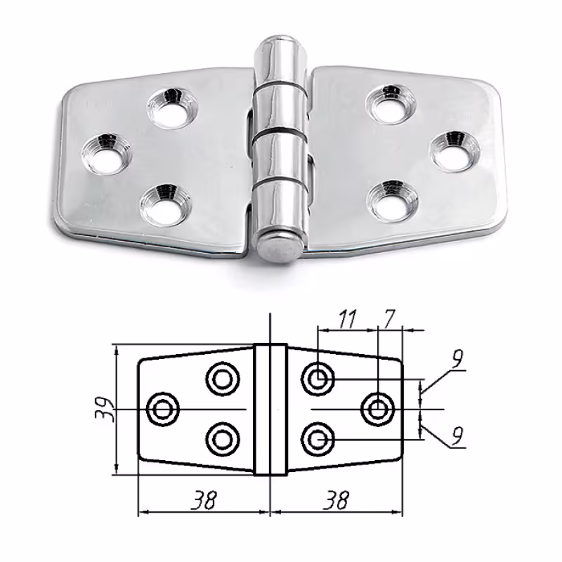 Петля неразъемная Homer 6072, 76х39х2 мм