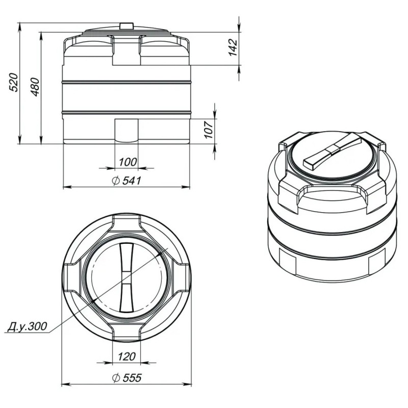 Бак ЭкоПром T100, 100 л