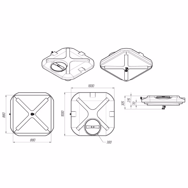 Бак для дачного душа с лейкой ЭкоПром Rostok, 110 л