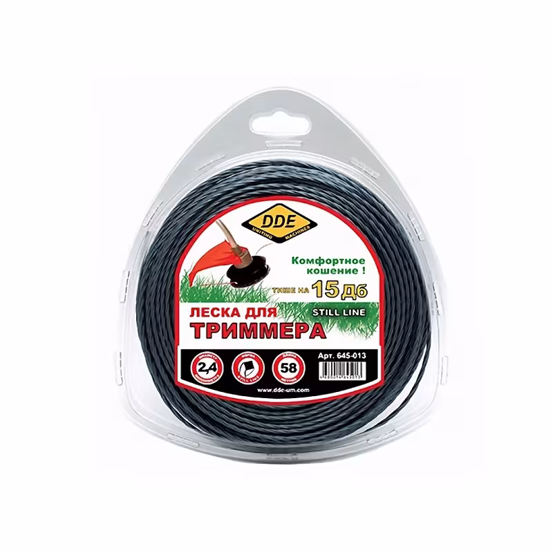 Корд триммерный DDE Still Line, квадрат витой, 2,4мм*58м