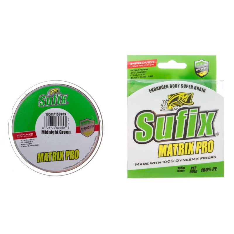 Леска плетеная Sufix Matrix Pro 0.18 мм, 13.5 кг, 135 м