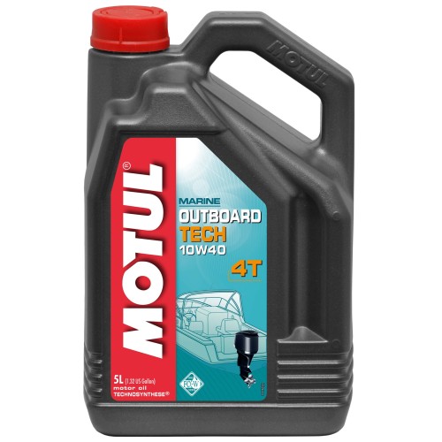 Масло моторное полусинтетическое для 4Т лодочных моторов Motul Outboard Tech 10W40, 5л