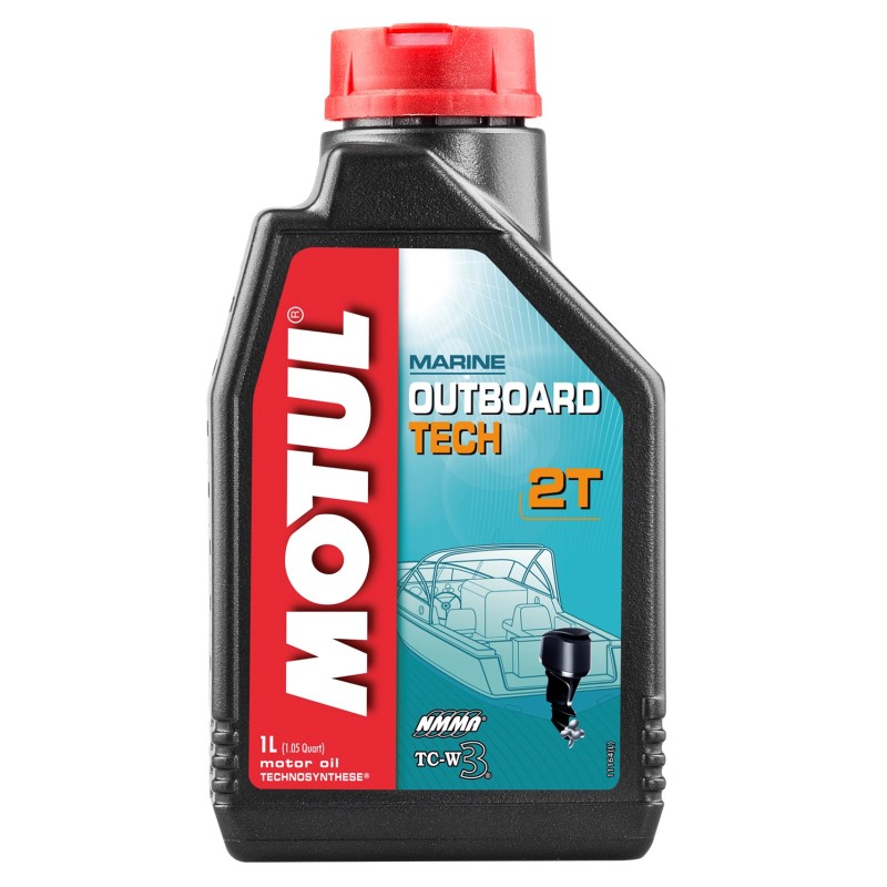 Масло моторное полусинтетическое для 2Т лодочных моторов Motul Outboard Tech, 1л 