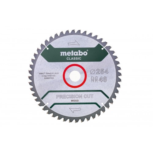 Диск пильный по дереву Metabo 628061000, 254х1,8/2,4х30 мм