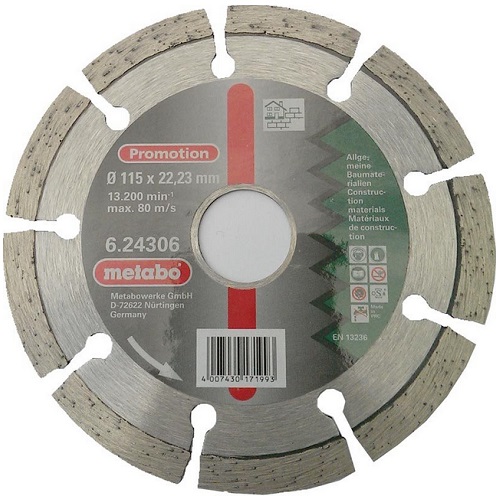 Диск алмазный сегментный Metabo 624306000, 115х22,2 мм