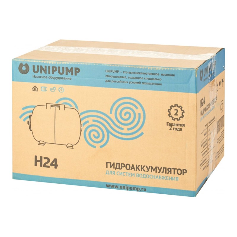 Гидроаккумулятор горизонтальный Unipump, 24 л