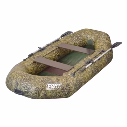 Надувная лодка ПВХ Flinc Fort boat 260, пайол фанерный, камуфляж