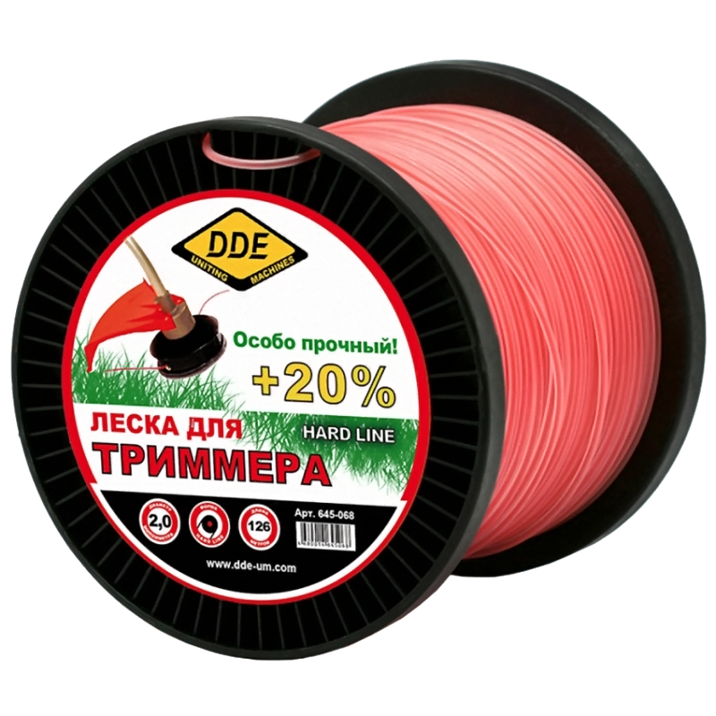 Корд триммерный DDE Hard Line, круглый, 2.4мм*126м