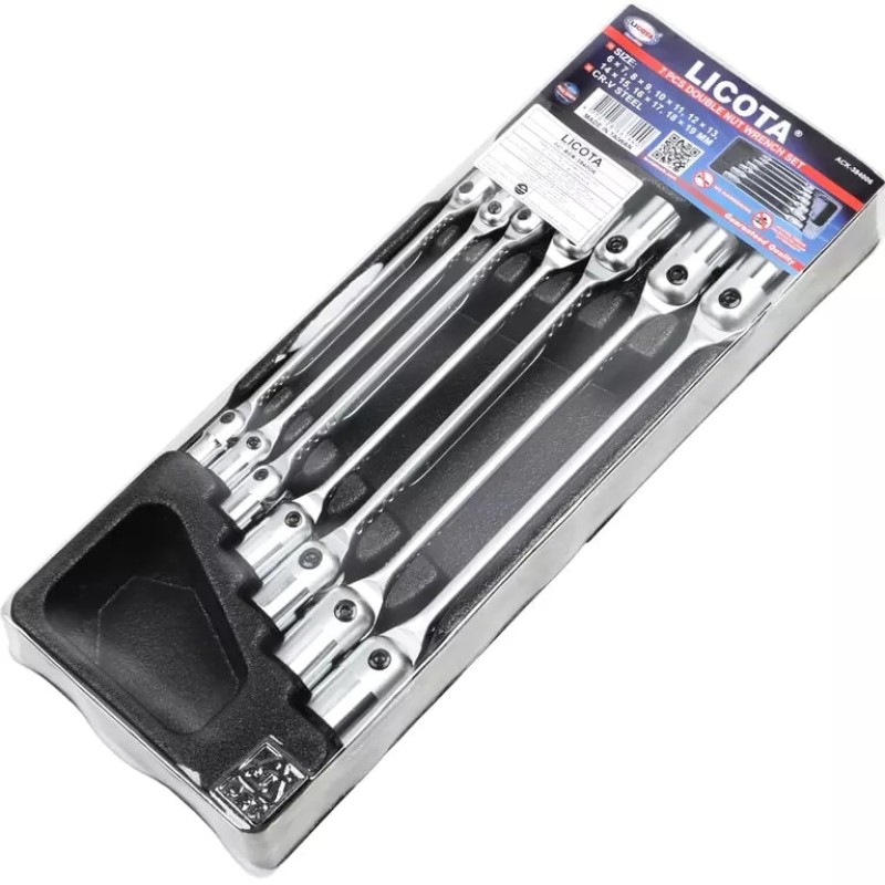Набор ключей торцевых шарнирных Licota CK-384006, 6-19 мм, 7 предметов