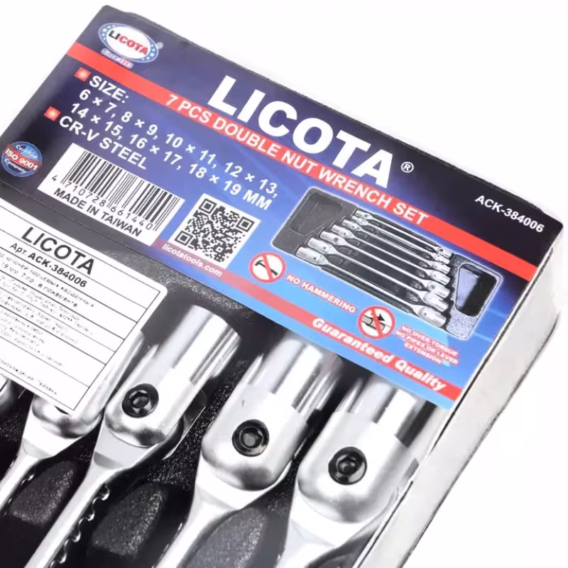 Набор ключей торцевых шарнирных Licota CK-384006, 6-19 мм, 7 предметов